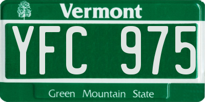 VT license plate YFC975
