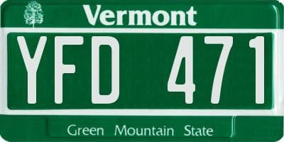 VT license plate YFD471