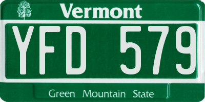 VT license plate YFD579