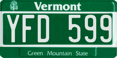 VT license plate YFD599