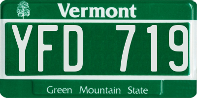 VT license plate YFD719