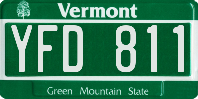 VT license plate YFD811