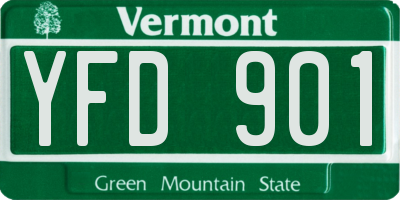 VT license plate YFD901