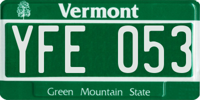 VT license plate YFE053