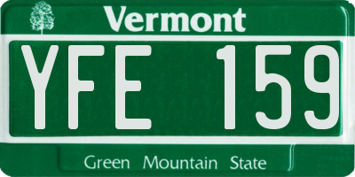 VT license plate YFE159