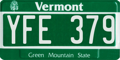 VT license plate YFE379