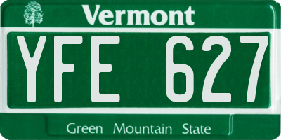 VT license plate YFE627