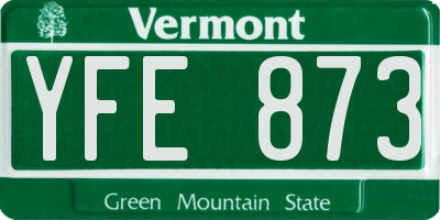 VT license plate YFE873