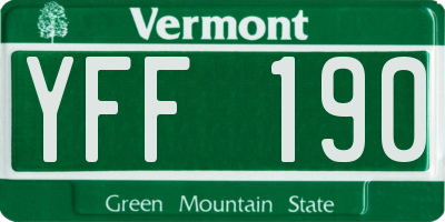 VT license plate YFF190