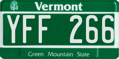 VT license plate YFF266