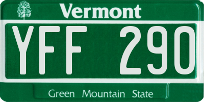 VT license plate YFF290