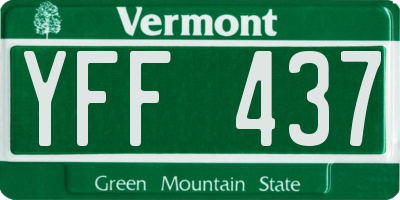 VT license plate YFF437