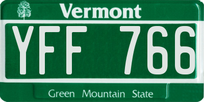 VT license plate YFF766