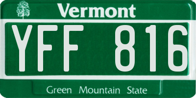 VT license plate YFF816