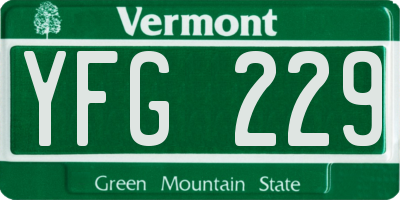 VT license plate YFG229