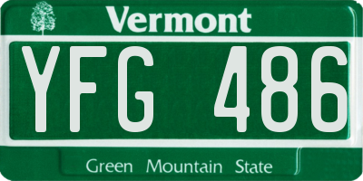 VT license plate YFG486