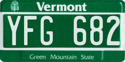 VT license plate YFG682