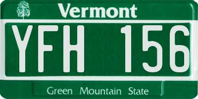 VT license plate YFH156