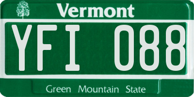 VT license plate YFI088