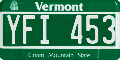 VT license plate YFI453