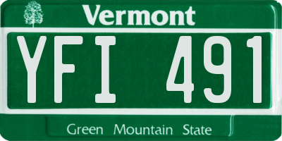 VT license plate YFI491