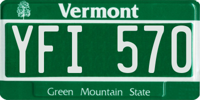 VT license plate YFI570