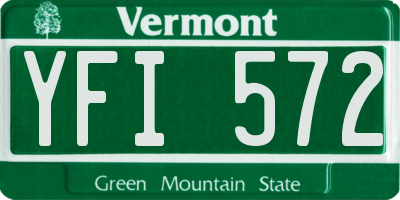 VT license plate YFI572