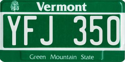 VT license plate YFJ350