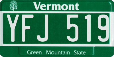 VT license plate YFJ519