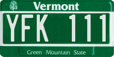 VT license plate YFK111