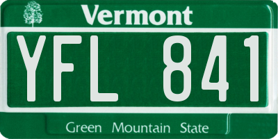 VT license plate YFL841