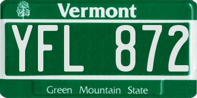 VT license plate YFL872