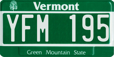 VT license plate YFM195