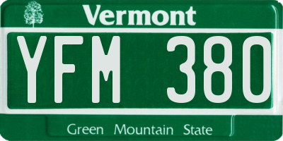 VT license plate YFM380