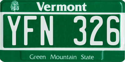 VT license plate YFN326
