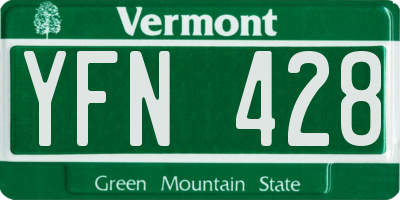 VT license plate YFN428