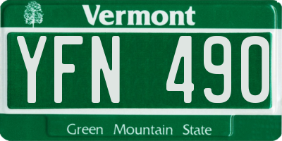 VT license plate YFN490