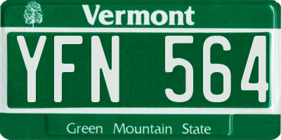 VT license plate YFN564