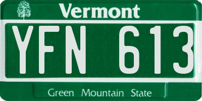 VT license plate YFN613