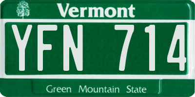 VT license plate YFN714