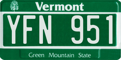 VT license plate YFN951