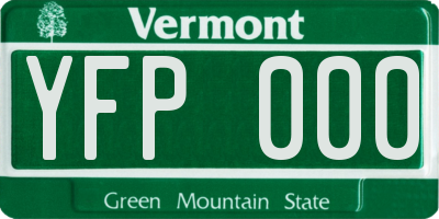 VT license plate YFP000