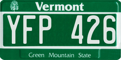 VT license plate YFP426