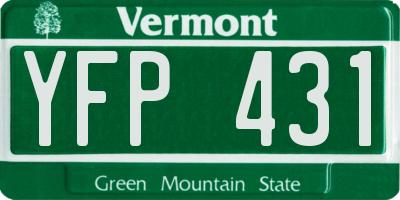 VT license plate YFP431