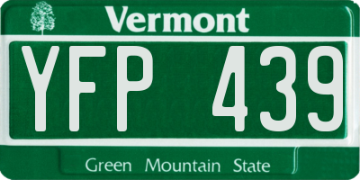 VT license plate YFP439