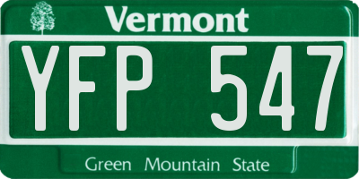 VT license plate YFP547
