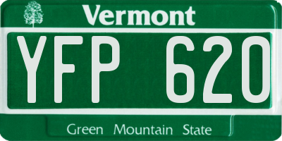 VT license plate YFP620
