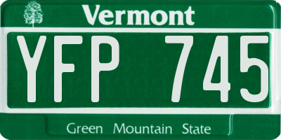 VT license plate YFP745