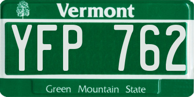 VT license plate YFP762