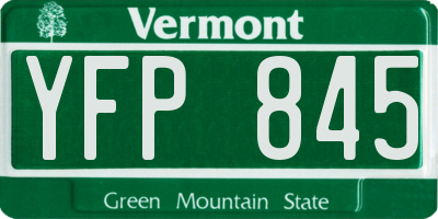 VT license plate YFP845